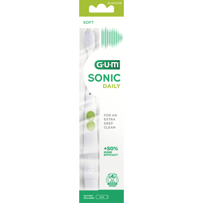 GUM Sonic Daily paristohammasharja sis. paristo valkoinen 1 kpl kuva 2