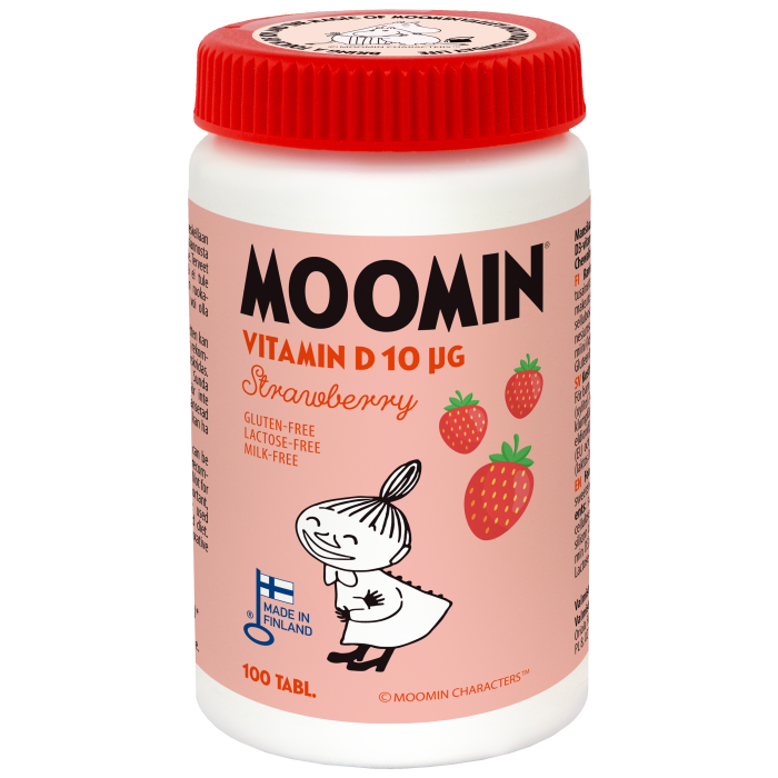 Moomin Vitamin D strawberry 100 tablettia