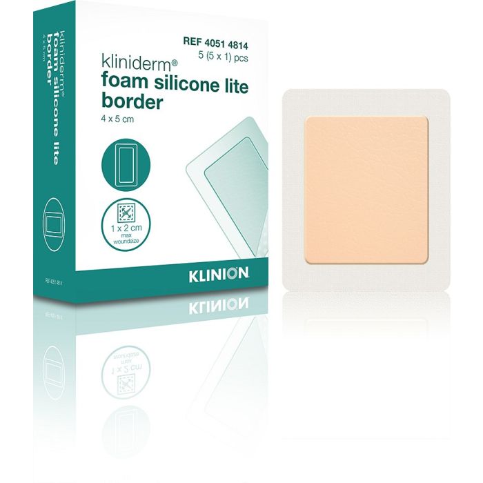 Kliniderm Foam Silicone Thin Border kiinnittyvä sidos 5 x 12,5 cm 5 kpl kuva 2