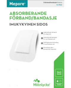 Mepore kiinnittyvä sidos 9x20 cm 5 kpl