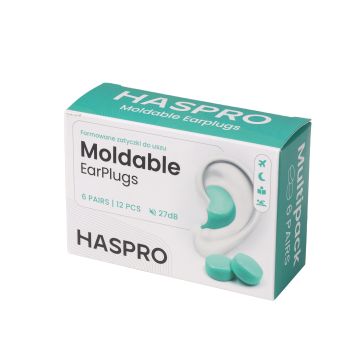 Haspro MOLDABLE silikonikorvatulpat mintunvihreä 6 paria