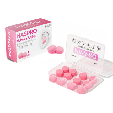 Haspro MOLDABLE silikonikorvatulp. pink. 6 paria