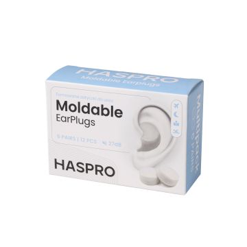 Haspro MOLDABLE silikonikorvatulp. vaalea 6 paria