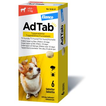 ADTAB purutabletti 225 mg koiralle (> 5,5–11 kg) 6 fol