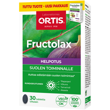 Fructolax Helpotus tabl hedelmä ja kuitu 30 kpl
