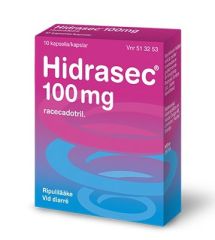 HIDRASEC kapseli, kova 100 mg 10 fol