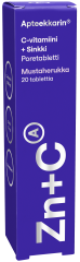 Apteekkarin C+ Sinkkipore mustaherukka 20 poretabl